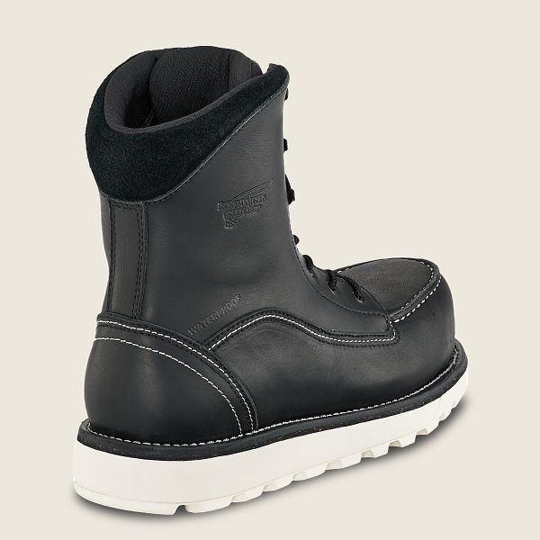 レッド ウィング(Red Wing) Traction Tred Lite - 8インチ防水CSA安全つま先 ブーツ レディース ブラック JP92154